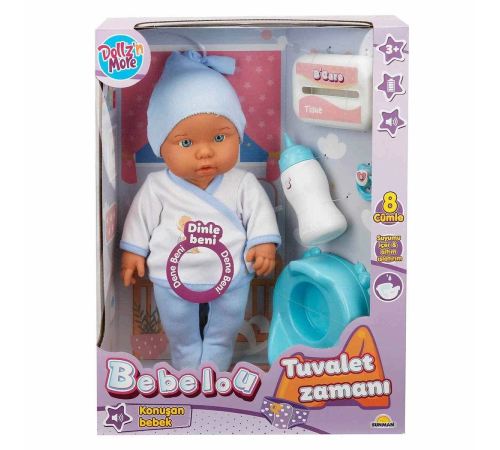 30011 Bebelou Tuvalet Zamanı Sesli Bebek Seti 35 cm -Sunman