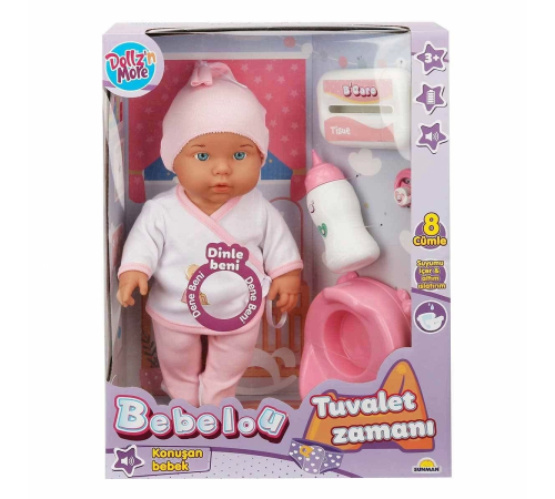 30011 Bebelou Tuvalet Zamanı Sesli Bebek Seti 35 cm -Sunman