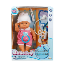 30111 Bebelou Doktor Zamanı Sesli Bebek Seti 35 cm -Sunman