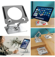 360 Derece Dönebilen Yükseltilmiş Masaüstü Ayarlanabilir  Metal Tablet Standı