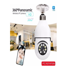 360 Derece Gece Görüşlü Wifi Ampul Akıllı Kamera Hırsız Bebek Güvenlik