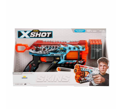 36561 X-Shot Skins Griefer 12 Mermili Sünger Dart Atan Silah 32 cm