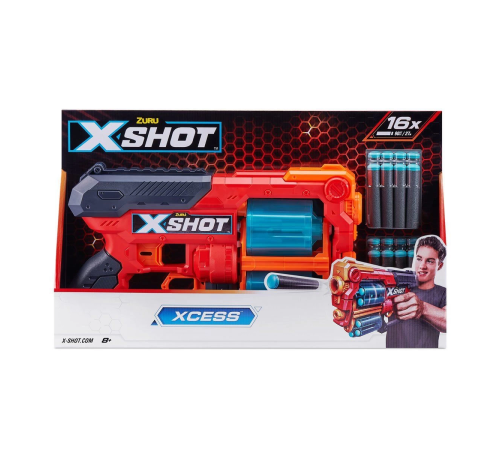 36737 Zuru X Shot Sünger Atan Excel-Xcess 16 Mermili Silah
