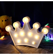3D Dekoratif Pilli Kraliçe Tacı Model Led Masa ve Gece Lambası