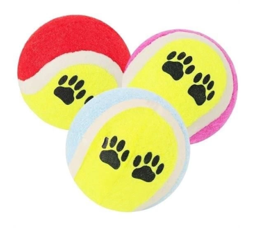 3lü Renkli Desenli Tenis Topu Kedi Köpek Oyuncağı 3lü Renkli Desenli Tenis Topu Kedi Köpek Oyuncağı