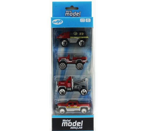 4'Lü Die Cast İtfaiye Seti 4'Lü Die Cast İtfaiye Seti