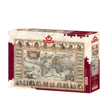 4584 Eski Dünya Haritası 1000 Parça Puzzle -Art Puzzle