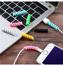 4lü Apple, Android Şaj Kablosu Koruyucu Silikon Spiral Yay Aparat - 1 Adet Fiyatıdır
