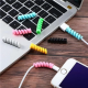 4lü Apple, Android Şaj Kablosu Koruyucu Silikon Spiral Yay Aparat - 1 Adet Fiyatıdır