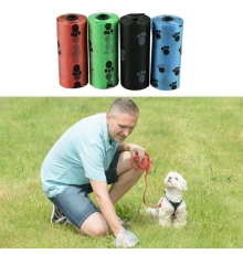 4lü Evcil Hayvanlar Için Pati Desenli Kedi Köpek Kaka Poşeti Torbası