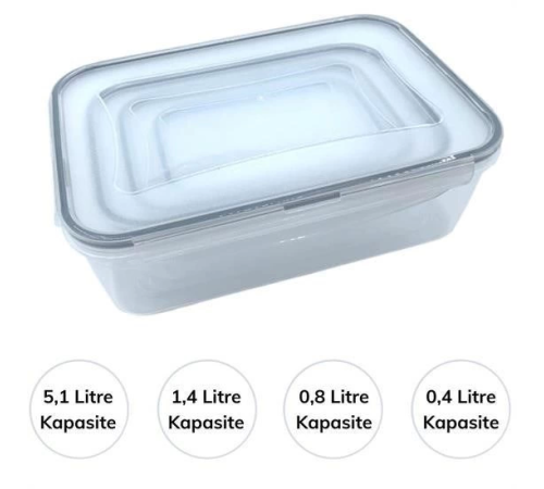 4lü İç İçe Sızdırmaz Contalı Kilitli Kapaklı Plastik Erzak Saklama Kapları LC315 4lü İç İçe Sızdırmaz Contalı Kilitli Kapaklı Plastik Erzak Saklama Kapları LC315