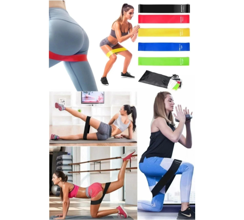 5 Li Set Aerobik Bandı Fitness Egzersiz Plates Direnç Lastiği Crossfit Kas Germe Ve Jimnastik Seti (336336) 5 Li Set Aerobik Bandı Fitness Egzersiz Plates Direnç Lastiği Crossfit Kas Germe Ve Jimnastik Seti (336336)