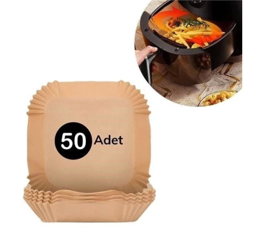 50 Adet Air Fryer Pişirme Kağıdı Tek Kullanımlık Hava Fritöz Yağ Geçirmez Yapışmaz Kare Tabak Model 50 Adet Air Fryer Pişirme Kağıdı Tek Kullanımlık Hava Fritöz Yağ Geçirmez Yapışmaz Kare Tabak Model
