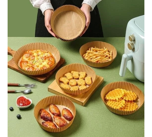 50 Adet Air Fryer Pişirme Kağıdı Tek Kullanımlık Hava Fritöz Yağ Geçirmez Yapışmaz Tabak Model 50 Adet Air Fryer Pişirme Kağıdı Tek Kullanımlık Hava Fritöz Yağ Geçirmez Yapışmaz Tabak Model