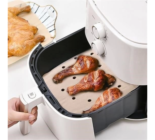 50 Adet Air Fryer Pişirme Kağıdı Tek Kullanımlık Hava Fritöz Yapışmaz Yağlı Kağıt Delikli Model 50 Adet Air Fryer Pişirme Kağıdı Tek Kullanımlık Hava Fritöz Yapışmaz Yağlı Kağıt Delikli Model