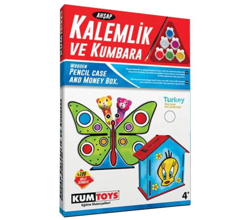 5304 Ahşap Kalemlik ve Kumbara Seti 5304 Ahşap Kalemlik ve Kumbara Seti