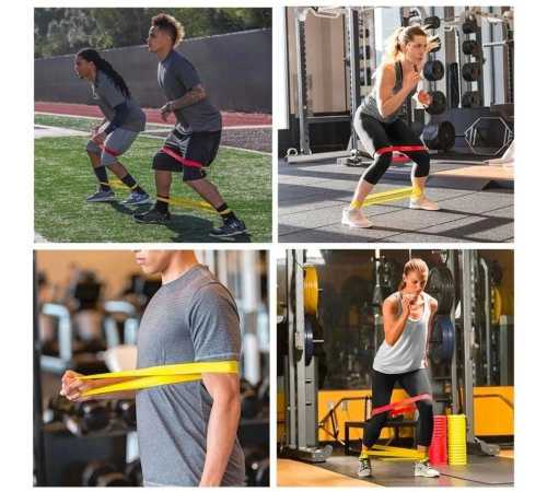 5li Egzersiz Direnç Bant Seti Pilates Crossfit Ekipmanları 5li Egzersiz Direnç Bant Seti Pilates Crossfit Ekipmanları