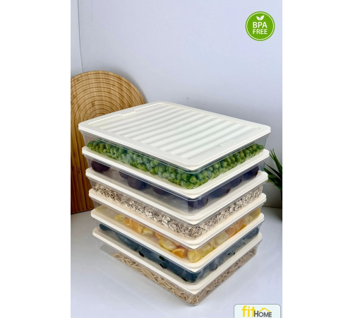 6 Adet 2400 ML Buzluk Derin Dondurucu Buzdolabı Düzenleyici Hava Almaz Saklama Kabı 6 Adet 2400 ML Buzluk Derin Dondurucu Buzdolabı Düzenleyici Hava Almaz Saklama Kabı
