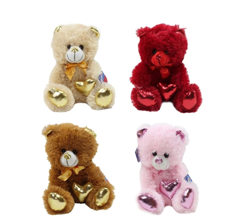 62500 Parlak Kalpli Peluş Ayı 30 cm