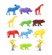 669 Toy Play 12 Parça Renkli Mini Vahşi Hayvanlar Figür Seti 4-6 cm