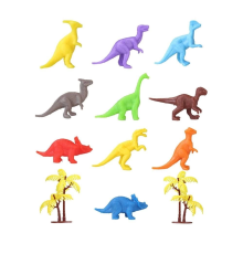 683 Toy Play 12 Parça Renkli Mini Dinozor Figür Seti 4-6 cm