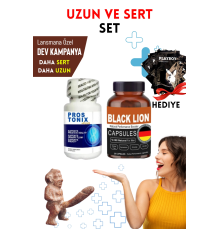 Black Lion + Prostonix Sertleştiricili Geciktiricili Büyütücülü Etkili Erkek Performans Arttırıcılı Set