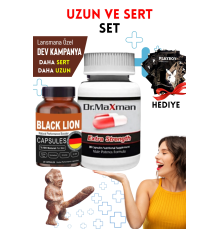Black Lion + Dr.Maxman Sertleştiricili Geciktiricili Büyütücülü Etkili Erkek Performans Arttırıcılı Set
