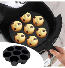 7 Gözlü Silikon Çok Amaçlı Airfryer Muffin Cupcake Kek ve Çörek Pişirme Kalıbı