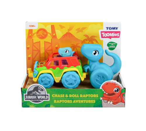73251 Tomy - Jurassic World Dino ve Renkli Araç - Toomies +12 ay