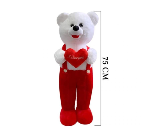 75 Cm Çiçekli Tulumlu Ayakta Duran Peluş Ayıcık 75 Cm Çiçekli Tulumlu Ayakta Duran Peluş Ayıcık