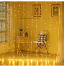 8 Fonksiyonlu 200 Led 10 Saçak Şerit Led 2x2 Perde İp Led  (Gün Işığı)