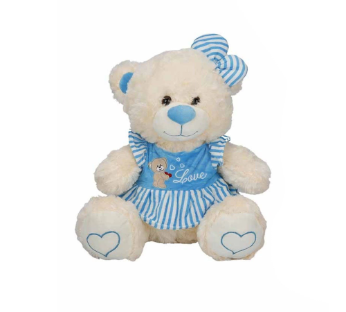 8334 Oturan Çizgili Elbiseli Peluş Ayı 40 cm -Sunman 8334 Oturan Çizgili Elbiseli Peluş Ayı 40 cm -Sunman