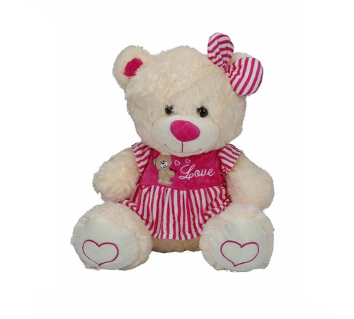 8334 Oturan Çizgili Elbiseli Peluş Ayı 40 cm -Sunman 8334 Oturan Çizgili Elbiseli Peluş Ayı 40 cm -Sunman