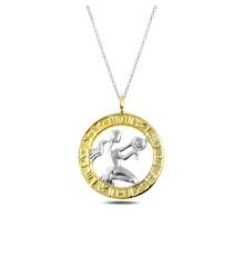 ​925 Ayar Gümüş Gold Başak Burcu Kadın Gümüş Kolye (T4927) (336336)