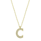 925 Ayar Gümüş Gold C Harfi Kadın Gümüş Kolye (T6608) (336336)