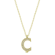 925 Ayar Gümüş Gold Ç Harfi Kadın Gümüş Kolye (T6609) (336336)
