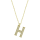 925 Ayar Gümüş Gold H Harfi Kadın Gümüş Kolye (T6614) (336336)