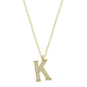 925 Ayar Gümüş Gold K Harfi Kadın Gümüş Kolye (T6618) (336336)