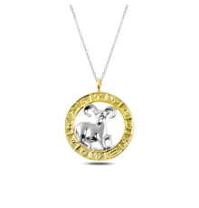 925 Ayar Gümüş Gold Koç Burcu Kadın Gümüş Kolye (T4921) (336336)