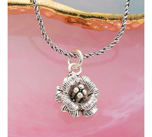 925 Ayar Gümüş Gül Kadın Kolye (T8031) (336336)