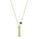925 Ayar Gümüş Nazar Gold  I Harfi Kadın Gümüş Kolye (T6784) (336336)