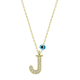 925 Ayar Gümüş Nazar Gold J Harfi Kadın Gümüş Kolye (T6786) (336336)
