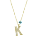 925 Ayar Gümüş Nazar Gold K Harfi Kadın Gümüş Kolye (T6787) (336336)