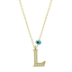 925 Ayar Gümüş Nazar Gold L Harfi Kadın Gümüş Kolye (T6788) (336336)