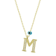 925 Ayar Gümüş Nazar Gold M Harfi Kadın Gümüş Kolye (T6789) (336336)