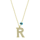 925 Ayar Gümüş Nazar Gold R Harfi Kadın Gümüş Kolye (T6794) (336336)