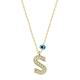 925 Ayar Gümüş Nazar Gold S Harfi Kadın Gümüş Kolye (T6795) (336336)