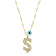 925 Ayar Gümüş Nazar Gold Ş Harfi Kadın Gümüş Kolye (T6796) (336336)