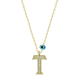 925 Ayar Gümüş Nazar Gold T Harfi Kadın Gümüş Kolye (T6797) (336336)