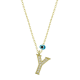 925 Ayar Gümüş Nazar Gold Y Harfi Kadın Gümüş Kolye (T6801) (336336)